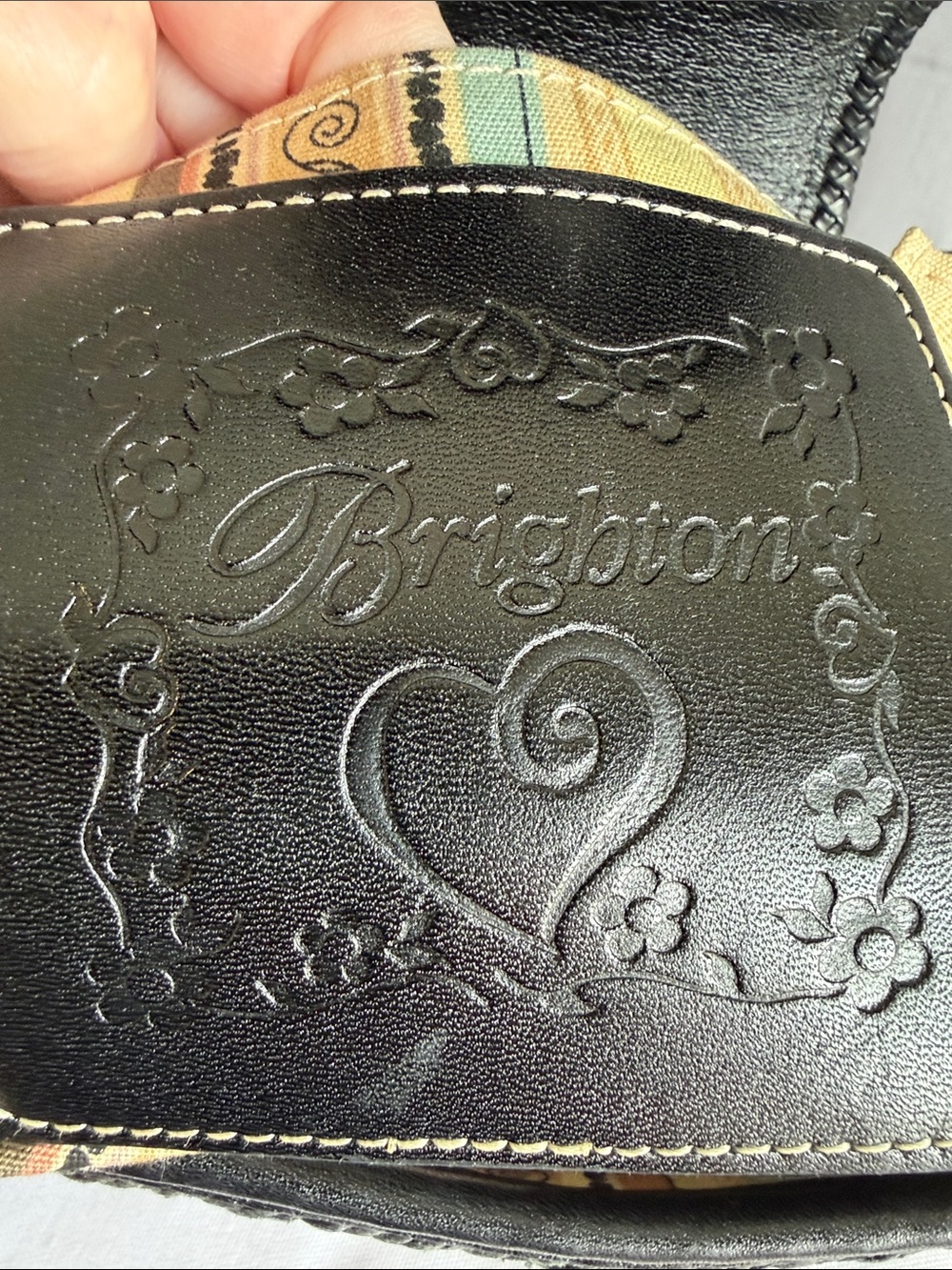 Brighton Black and Natural Braided Straw Shoulder Bag with Heart Charm - Picture 9 of 11